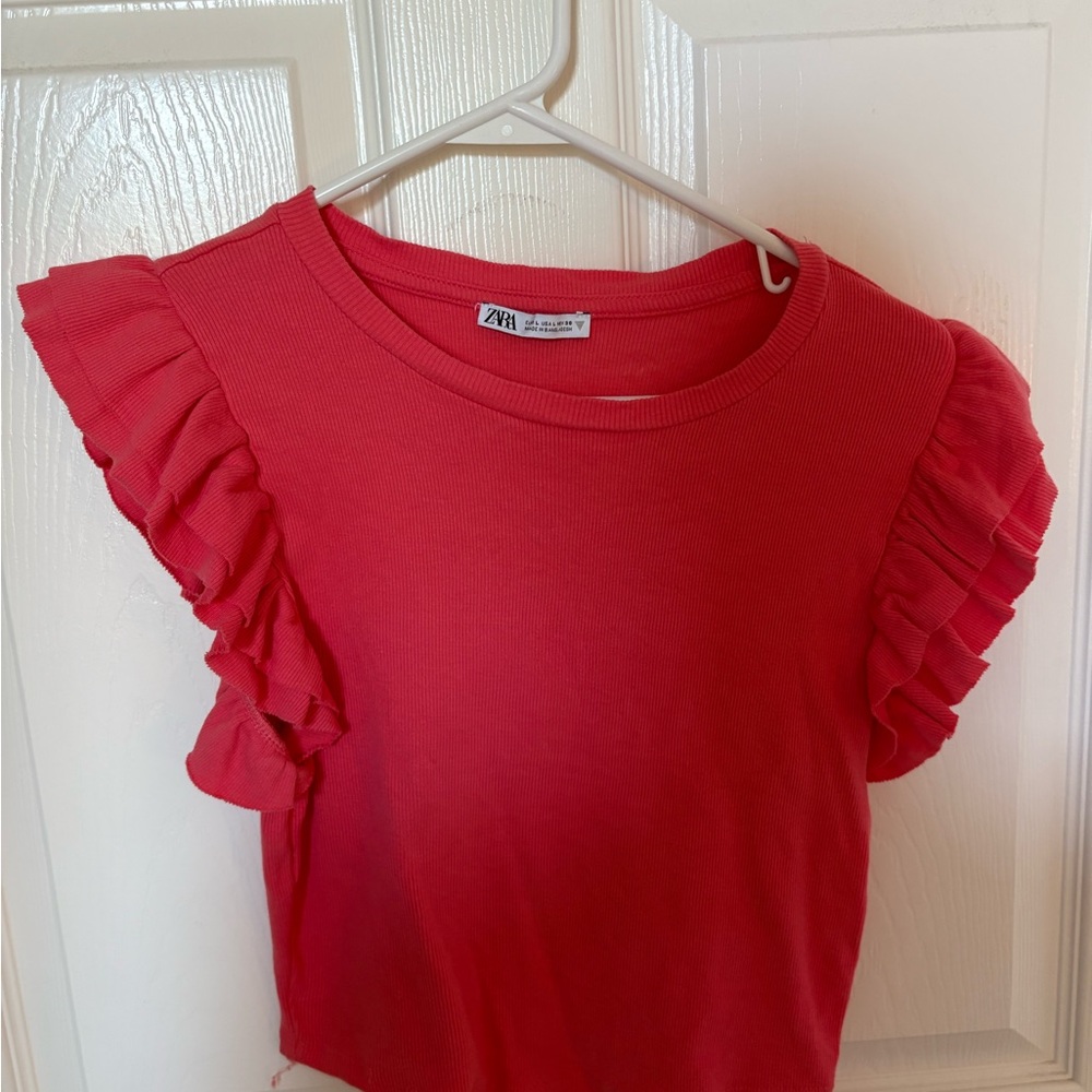 Zara Ruffle Sleeve Top